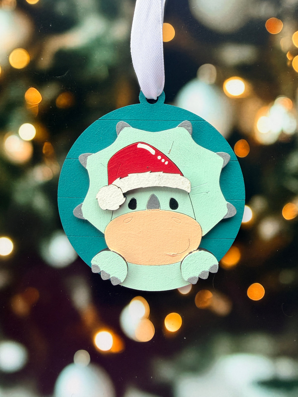 Triceratops Christmas Ornament