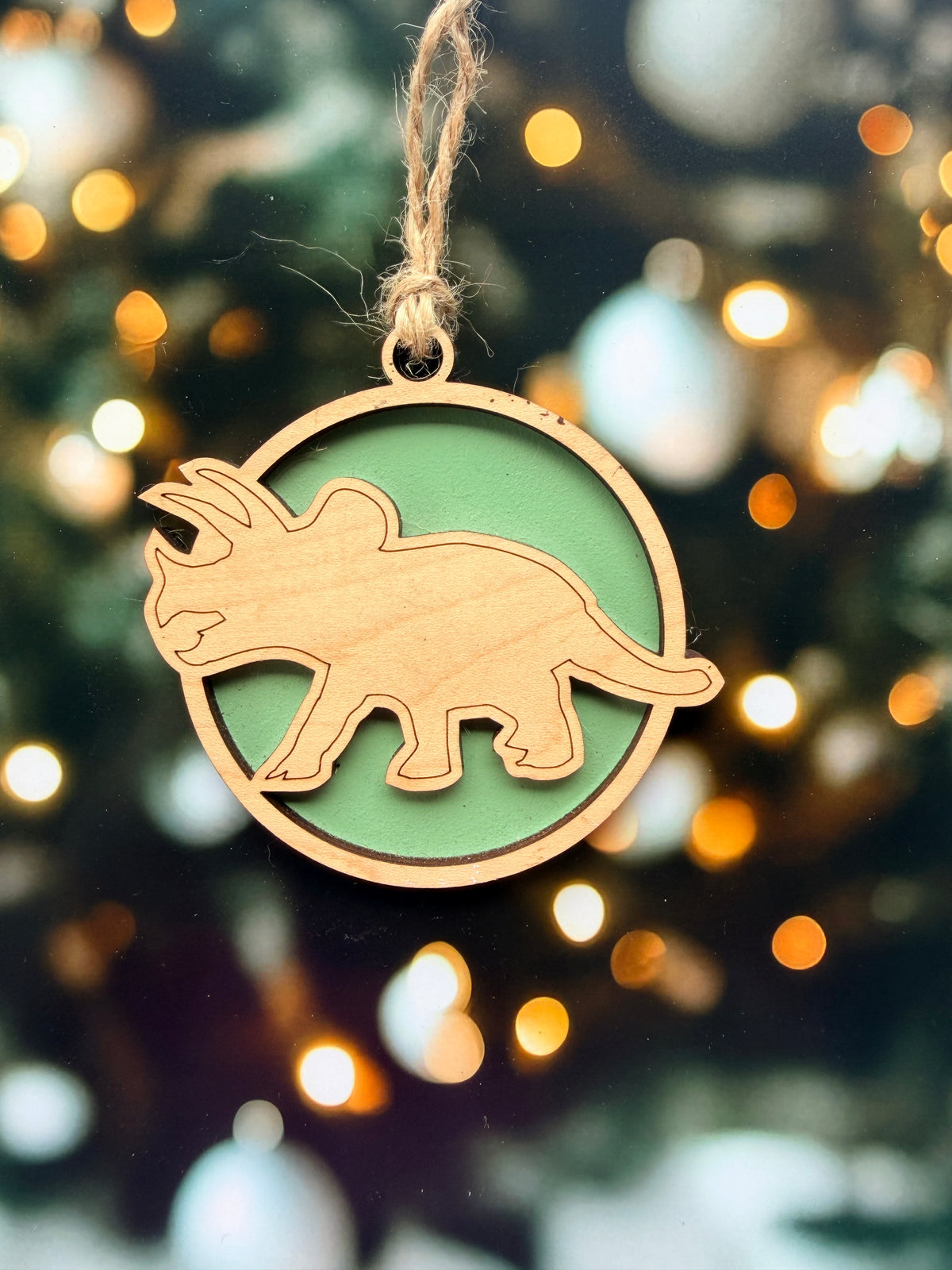 Triceratops Christmas Ornament