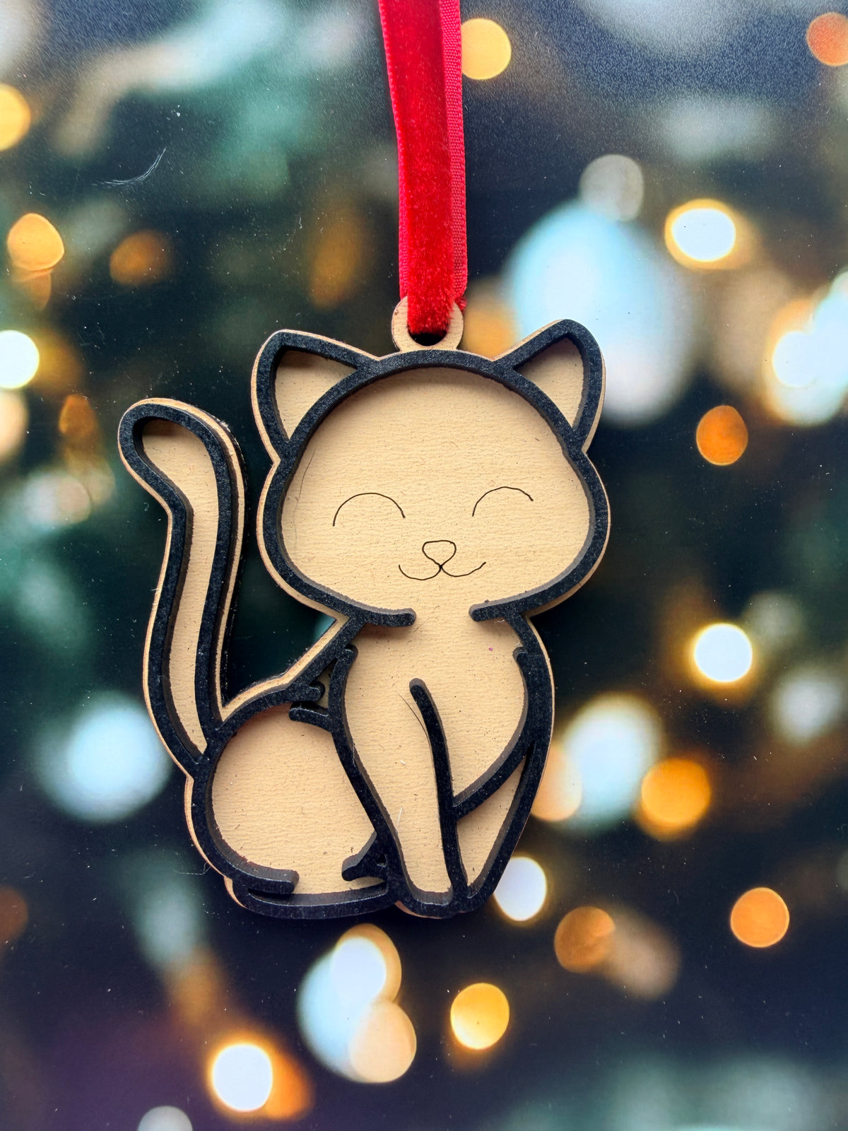 Cute Cat Christmas Ornament