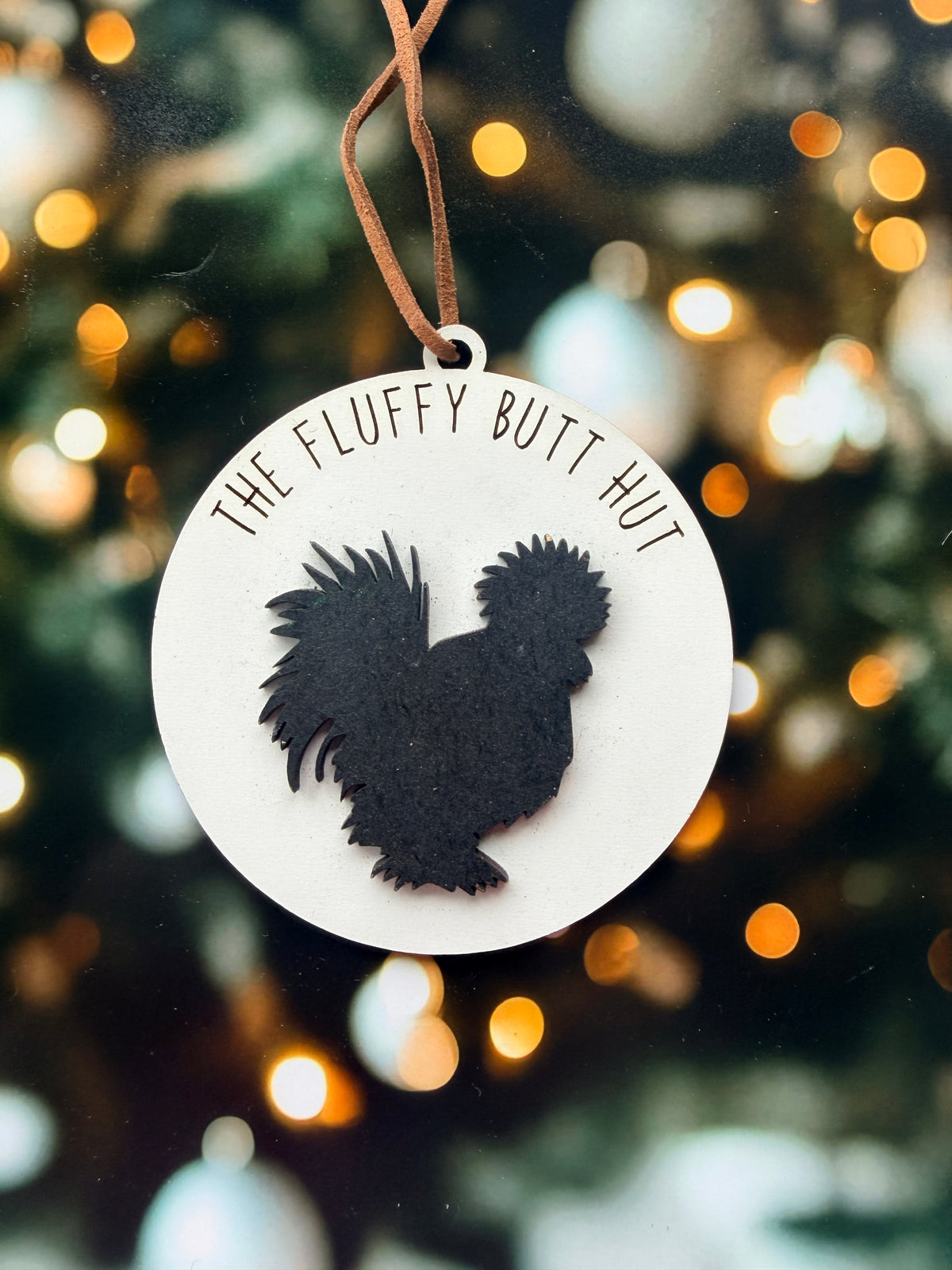 Fluffy Butt Hutt Christmas Ornament