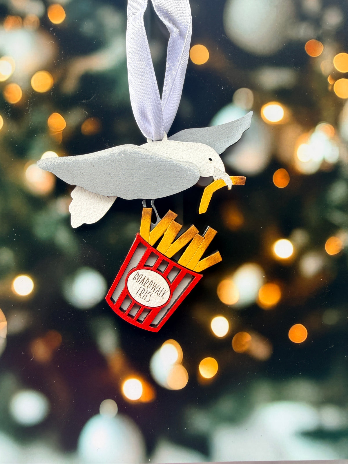Seagull Fries Christmas Ornament