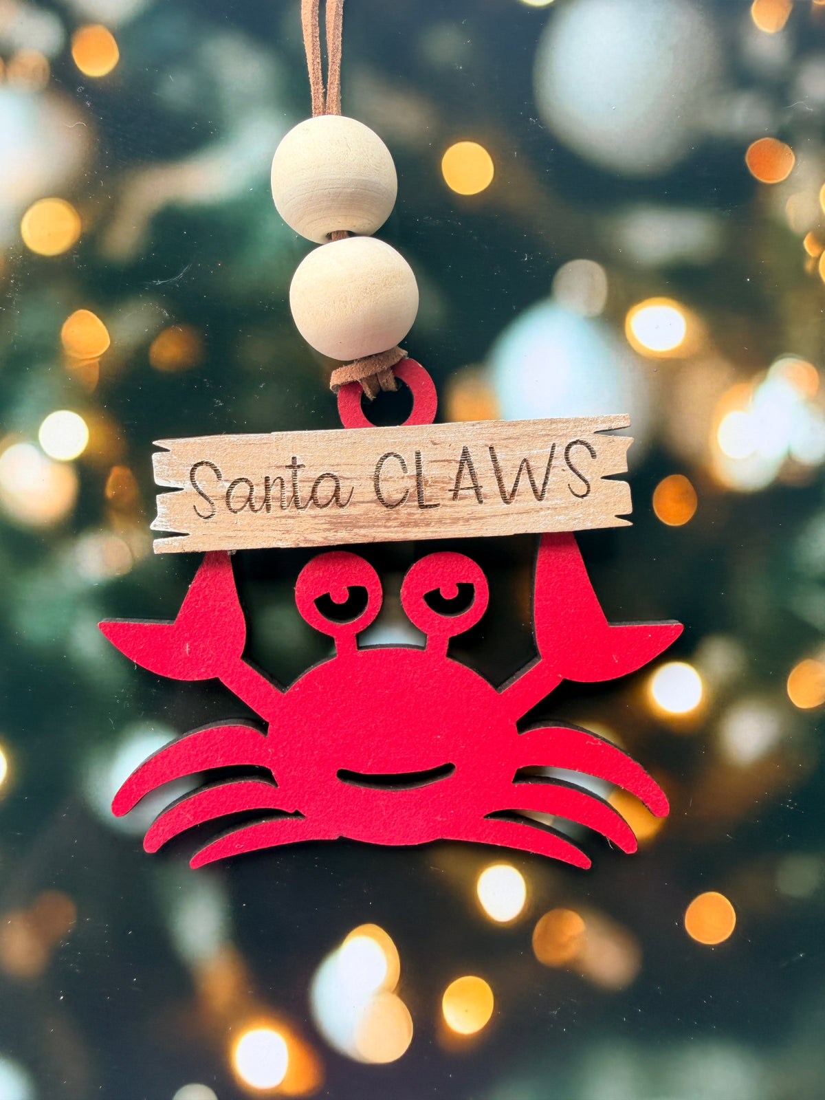 Santa Claws Crab Christmas Ornament