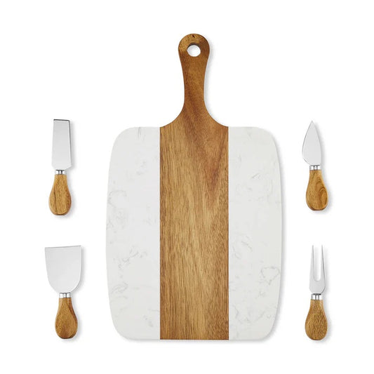 a cutting board with knives and knives on it