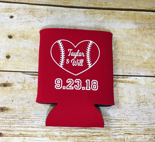 Wedding Can Coolers, Wedding Favors, Bridal Party Gift, Wedding Favor Ideas, Baseball Favor, Baseball Party, Party Favor, Can Hugger