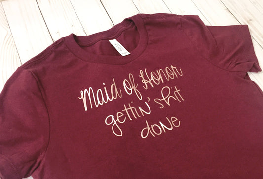 Maid of Honor Shirt|Maid of Honor Gift|MOH Gift|Bridal Party Shirt|Bridal Party Gift|Maid of Honor|Bachelorette Shirt|Bridesmaid Proposal