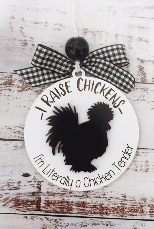 Chicken Christmas Ornament 2023 | Personalized Wooden Christmas Ornament