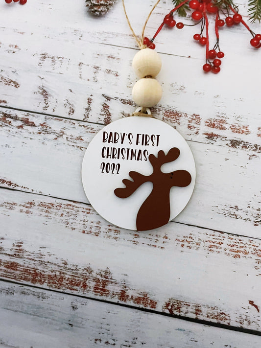 Baby's First Christmas Ornament 2023 | Personalized Wooden Christmas Ornament