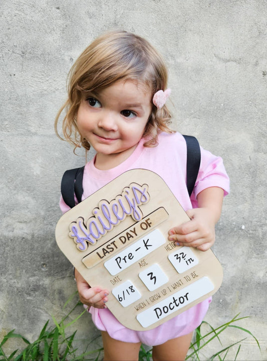 Personalized First Day of School Board, Reusable Personalized First Day of School Board, Erasable First Day of School Board