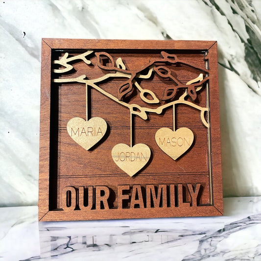 Personalized Family Tree Wooden Sign