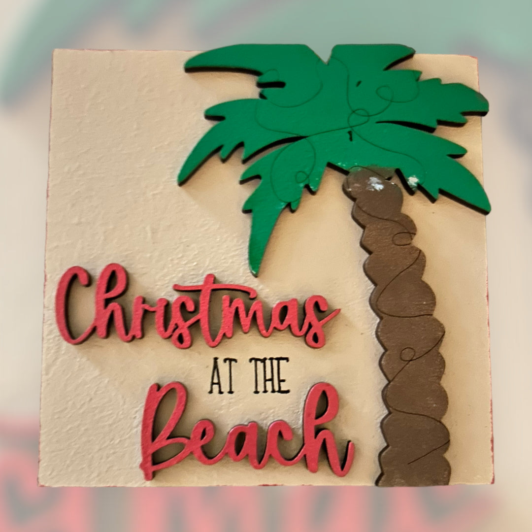 Christmas as at the Beach Interchangeable Sign Tile