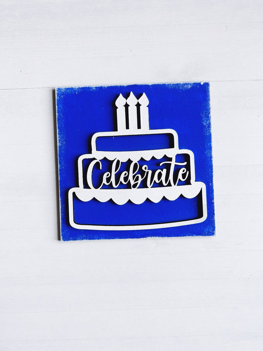 Happy birthday cake Interchangeable Sign Tile