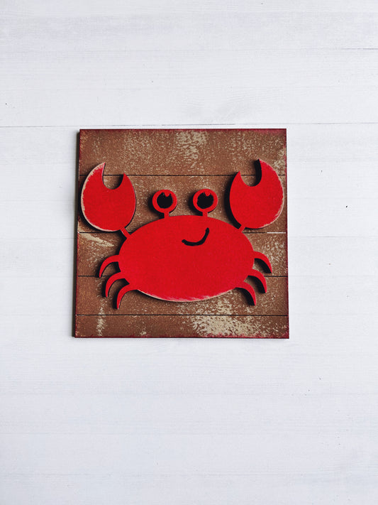 Crab Beach Interchangeable Sign Tile