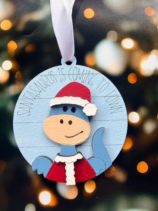 Santasaurus is Coming to TownChristmas Ornament