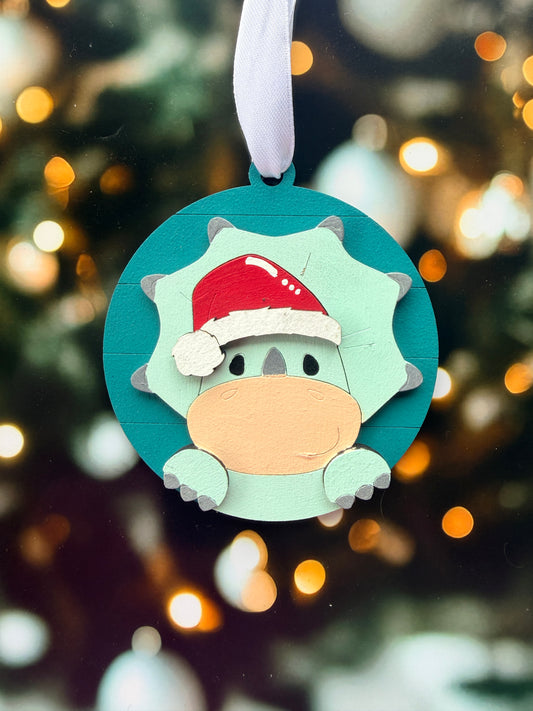 Triceratops Christmas Ornament