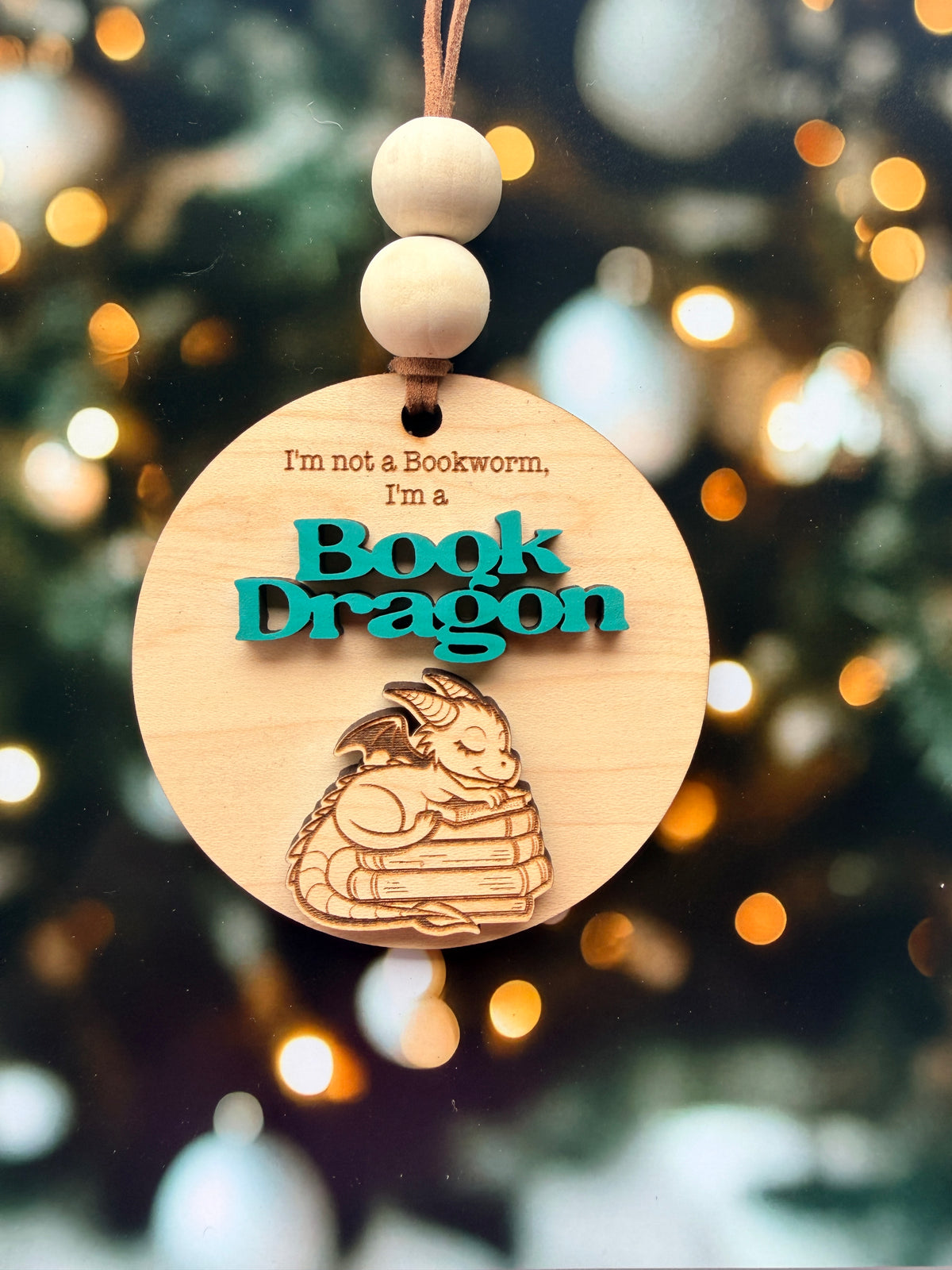 Book Dragon Christmas Ornament