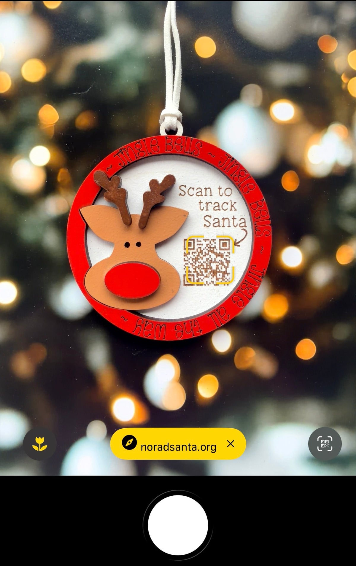 Kids’ Santa Tracker QR Code Christmas Ornament