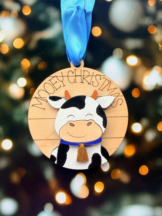 Money Christmas Cow Christmas Ornament