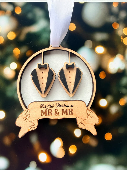First Christmas Married Mr & Mr Christmas Ornament