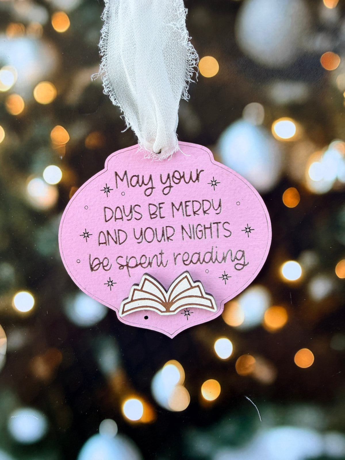 Nights be Spent Reading Christmas Ornament