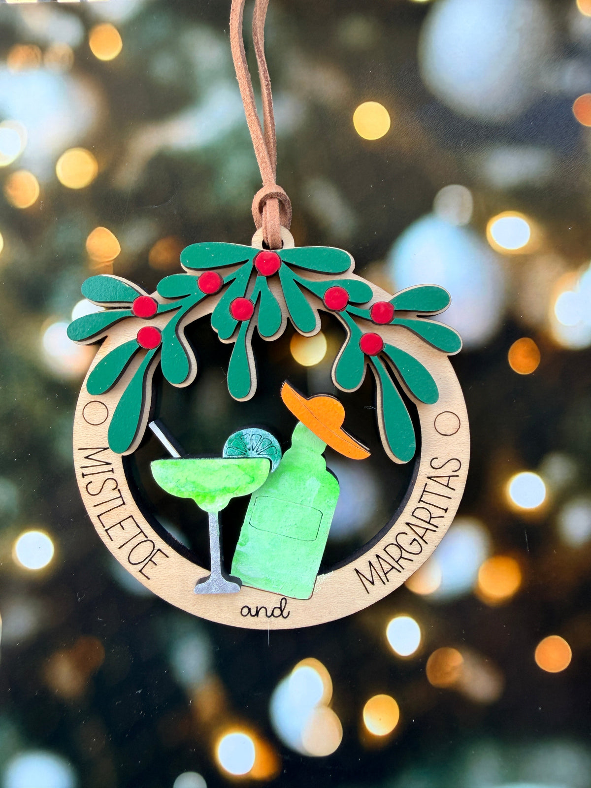 Mistletoe & Margaritas Christmas Ornament