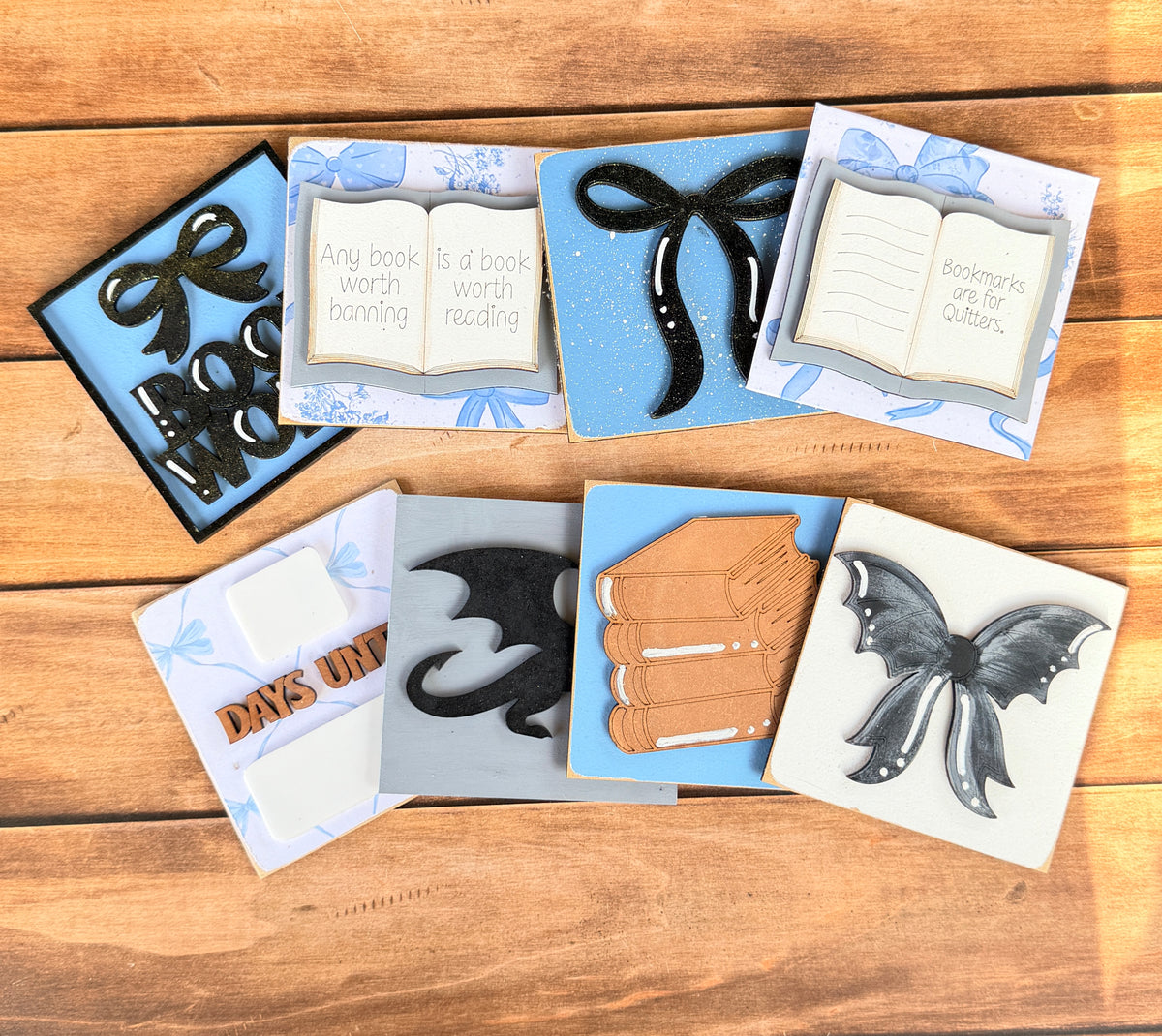 Blue Bows Book Tile Collection