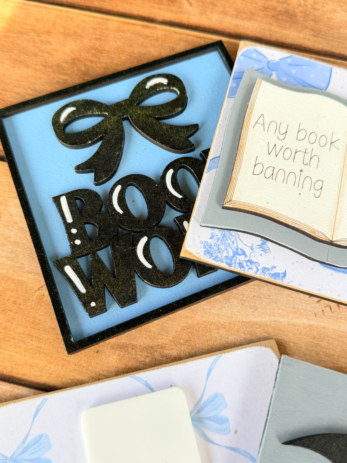 Blue Bows Book Tile Collection