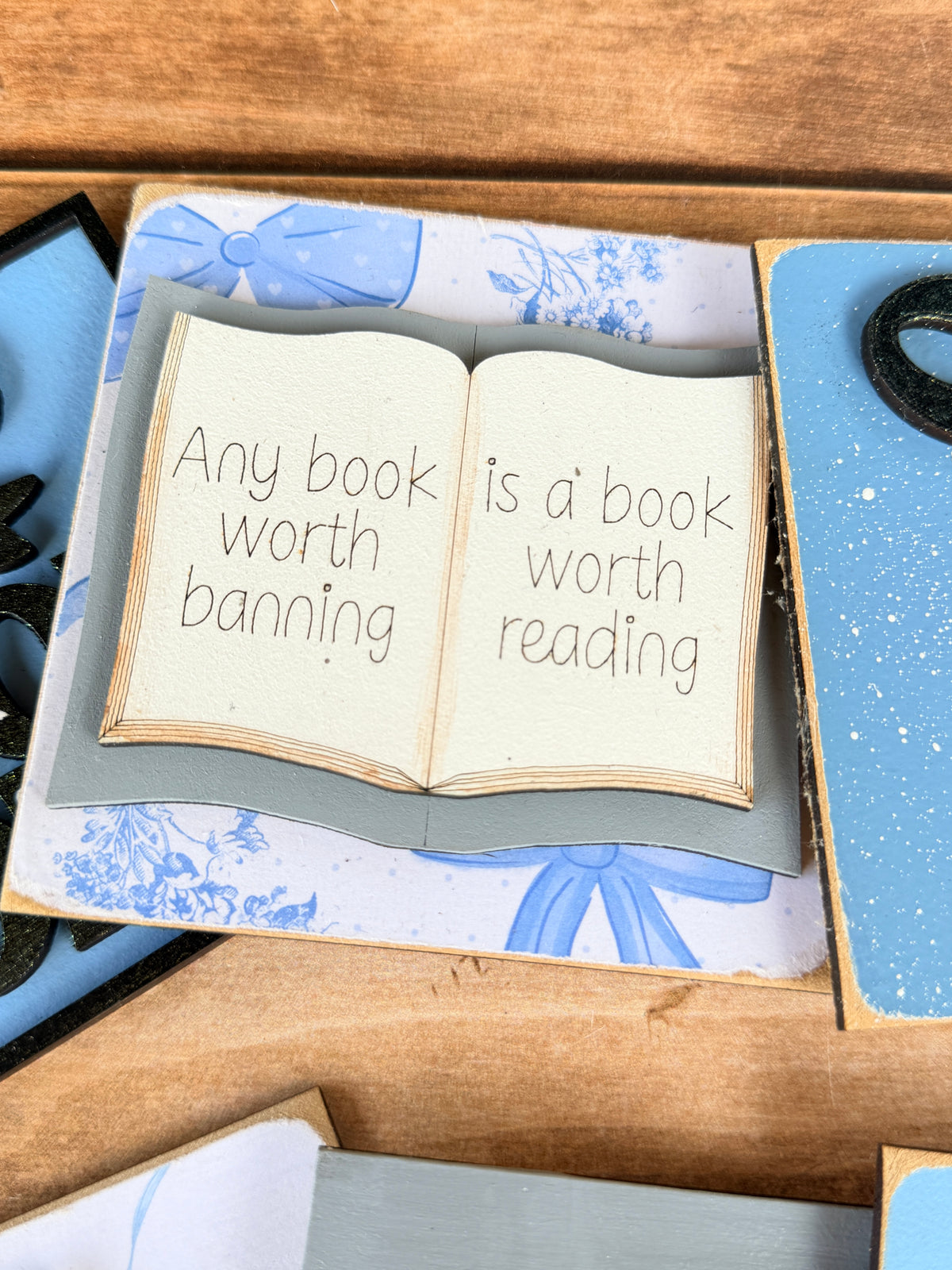 Blue Bows Book Tile Collection
