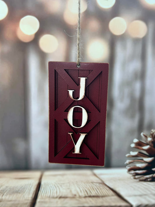 Rustic Barn Door Joy Ornament