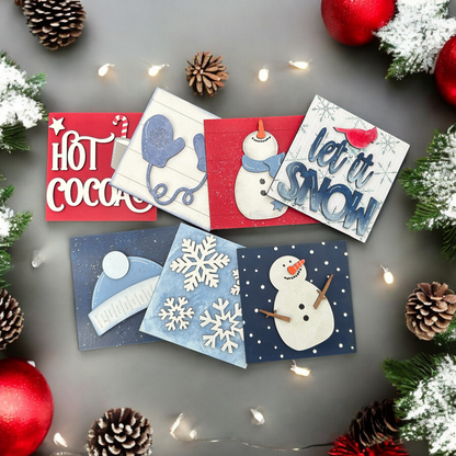 Snowmen Winter Wishes Tiles