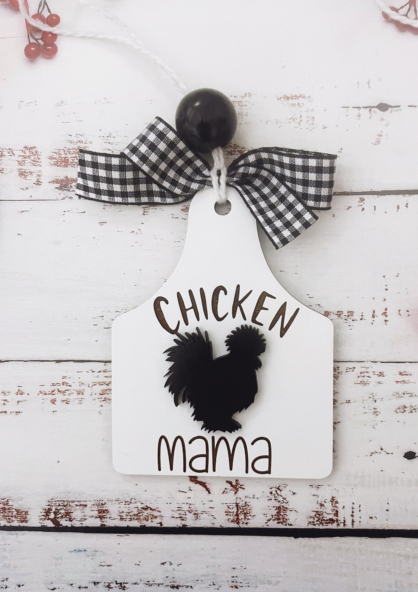 Chicken Christmas Ornament 2023 | Personalized Wooden Christmas Ornament