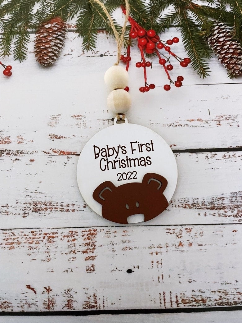 Baby's First Christmas Ornament 2023 | Personalized Wooden Christmas Ornament