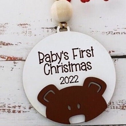 Baby's First Christmas Ornament 2023 | Personalized Wooden Christmas Ornament