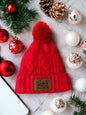 Sweet but Twisted Winter Hat with Engraved Leather Patch