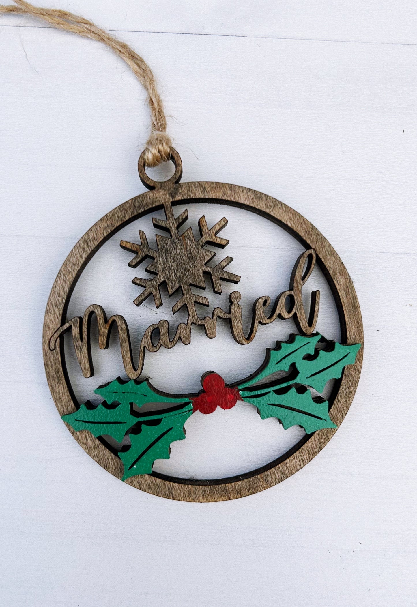 Married Wooden Ornament Gift for New Married Couple