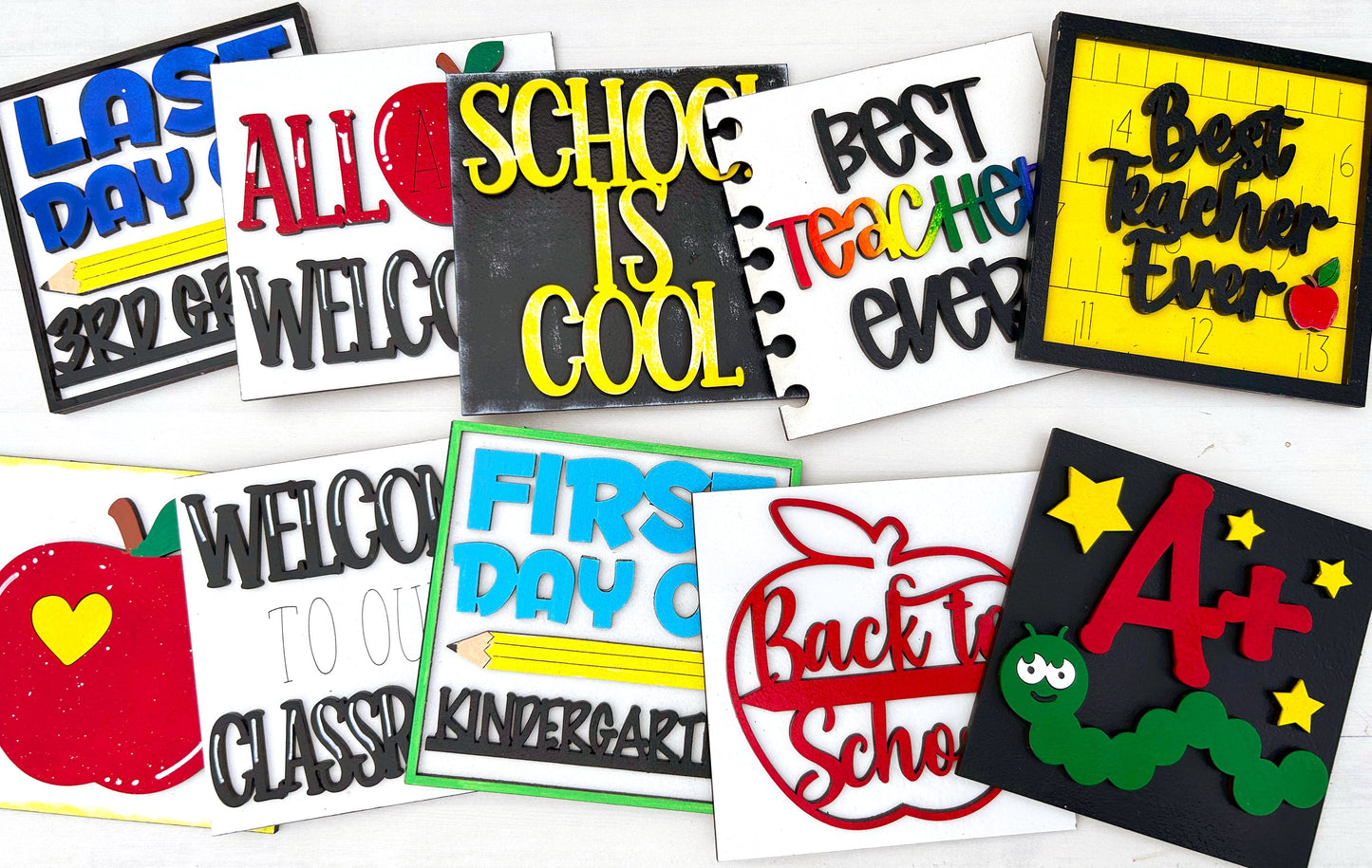 Pencil Colored Best Teacher Ever Interchangeable Sign Tile