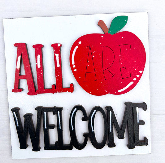 All are Welcome Interchangeable Sign Tile