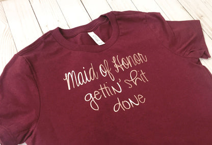 Maid of Honor Shirt|Maid of Honor Gift|MOH Gift|Bridal Party Shirt|Bridal Party Gift|Maid of Honor|Bachelorette Shirt|Bridesmaid Proposal