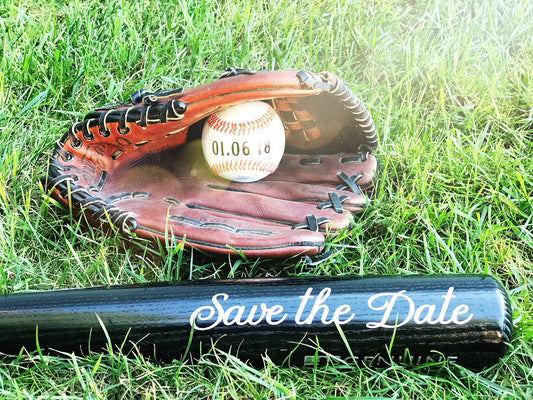 Save the Date Baseball Set|Unique Save the Date|Groom Gift|Bridal Shower Gift|Engagement Photo|Gift for Him|Bride Gift|Baseball Wedding Gift