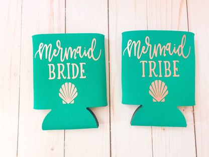 Mermaid Bride, Mermaid Gift, Party Favor, Bachelorette Can Cooler, Bachelorette Party, Bachelorette Gift, Gift for Her, Beach Wedding