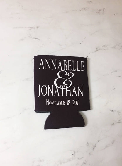 Custom Order - Double Sided Wedding Gift, Wedding Can Coolers, Personalized Wedding, Personalized Wedding Favors, Wedding Can Huggers