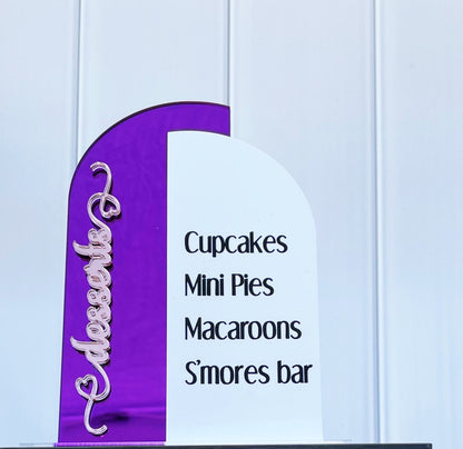 Dessert Bar, Dessert Bar for Wedding, Dessert Bar for Party, Dessert Bar Sign, Dessert Bar Menu, Dessert Sign Wedding, Acrylic Wedding Sign