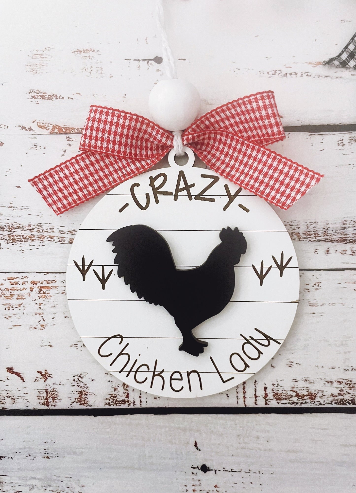 Chicken Christmas Ornament 2023 | Personalized Wooden Christmas Ornament