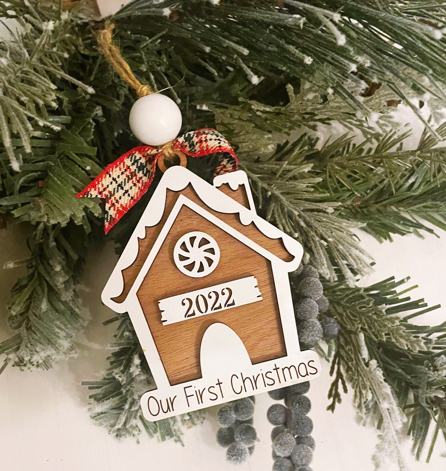 Our First Christmas Gift, Our First Christmas Ornament, Wooden Ornament, Handmade Wooden Ornament