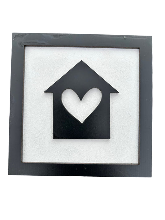 House w/heart Interchangeable Sign Tile